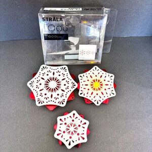 Ikea Strala Christmas Lights Red White Snowflakes Battery Op NEW